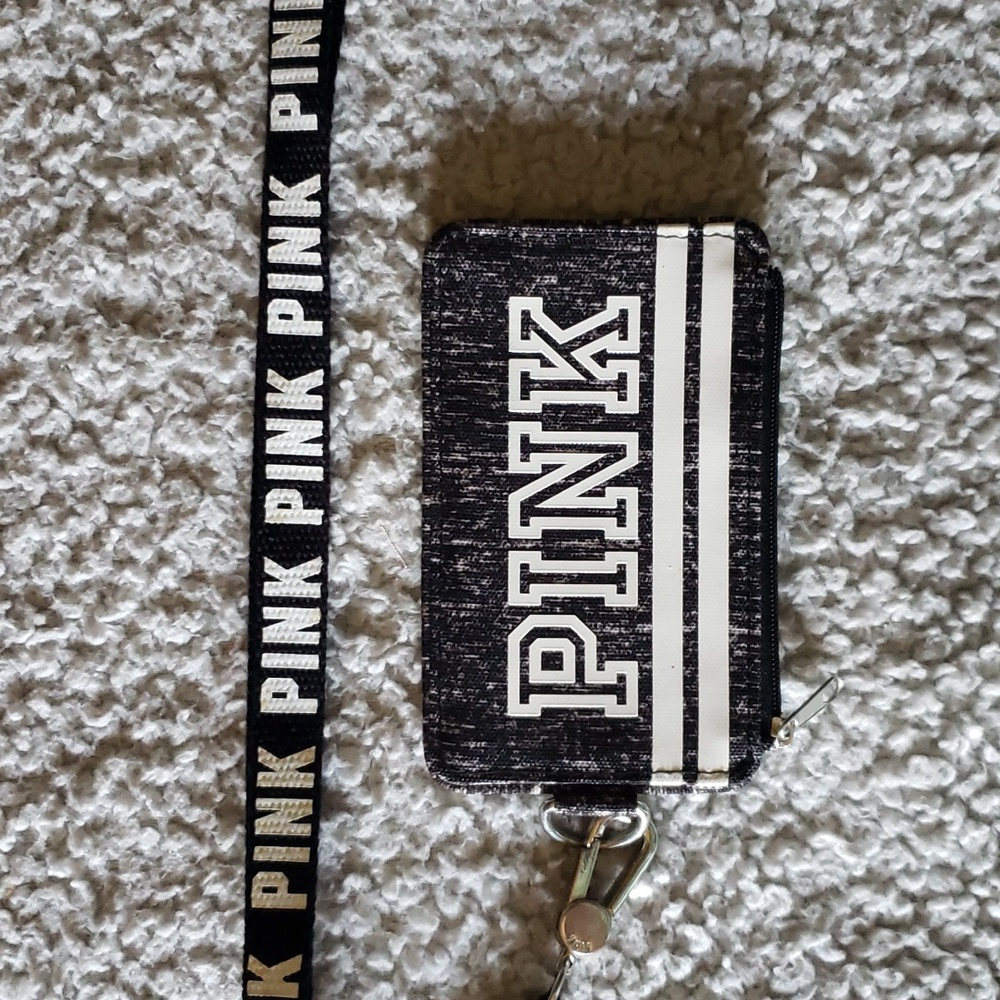 VS PINK Logo Lanyard ID Holder in Neon Lemon - Picture 5 of 5